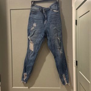 Distressed Mid wash jeans